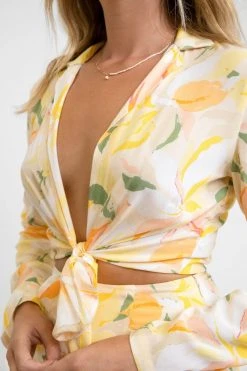 Rhythm Ivy Long Sleeve Tie Top