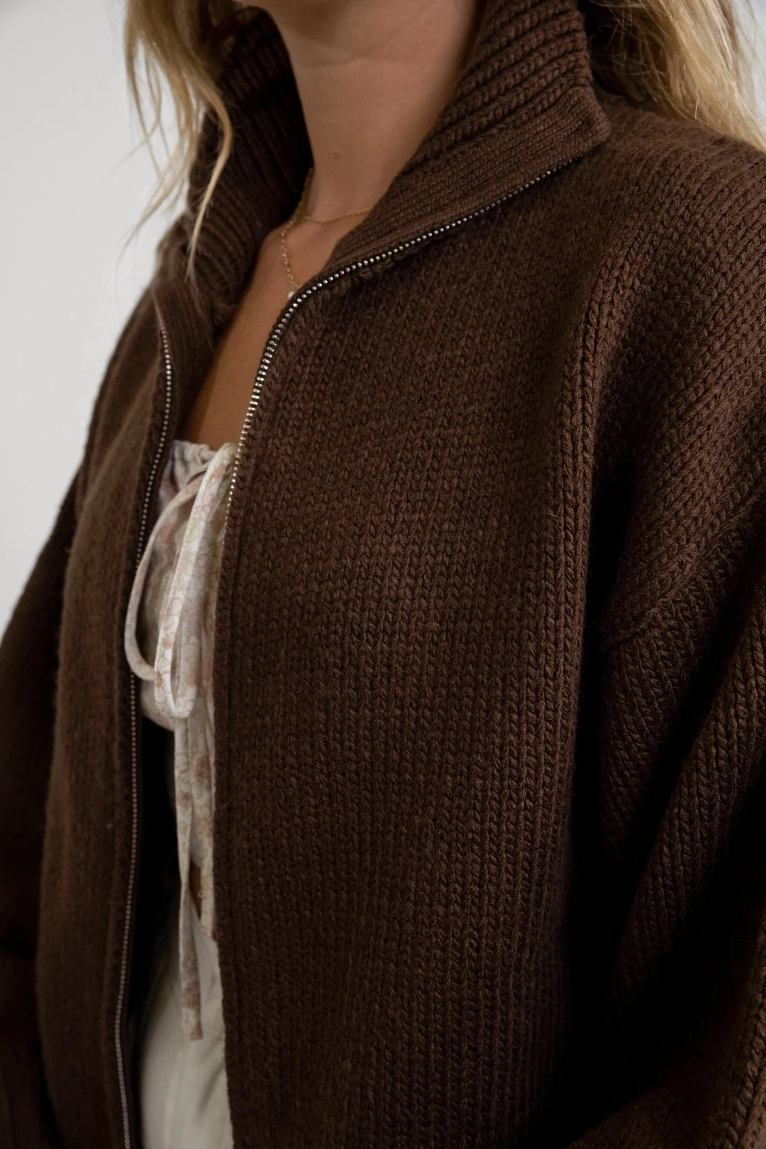 Rhythm Womens Chunky Zip Sweater 6 Rhythm Womens Chunky Zip Sweater