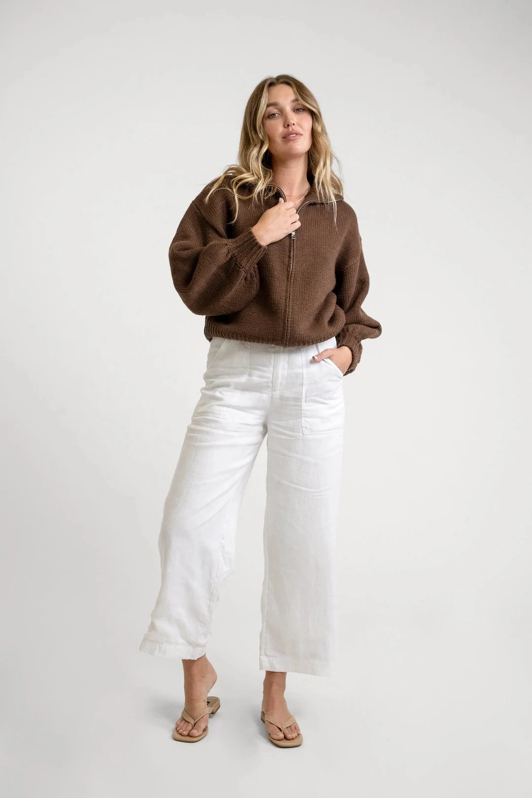 Rhythm Womens Chunky Zip Sweater 5 Rhythm Womens Chunky Zip Sweater