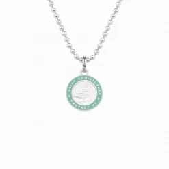 Get Back Supply Co. St. Christopher Surf Necklace- Silver/Teal Mens