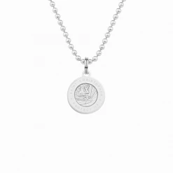 Get Back Supply Co. St. Christopher Surf Necklace- Silver/White Mens