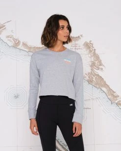 Salty Crew Alpha Gradient L/S Crop Top Womens