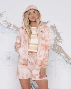 Salty Crew Women's Alpha Tie Dye Zip Hooded Sweatshirt