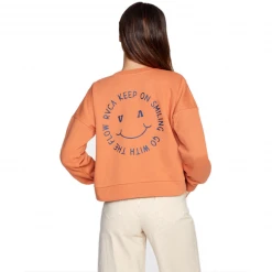 RVCA Keep Smiling Crewneck Sweatshirt Womens