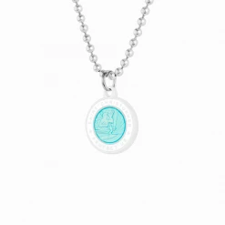 Get Back Supply Co. St. Christopher Surf Necklace- Aqua/White Mens