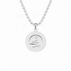 Get Back Supply Co. St. Christopher Surf Necklace- Silver/White Mens