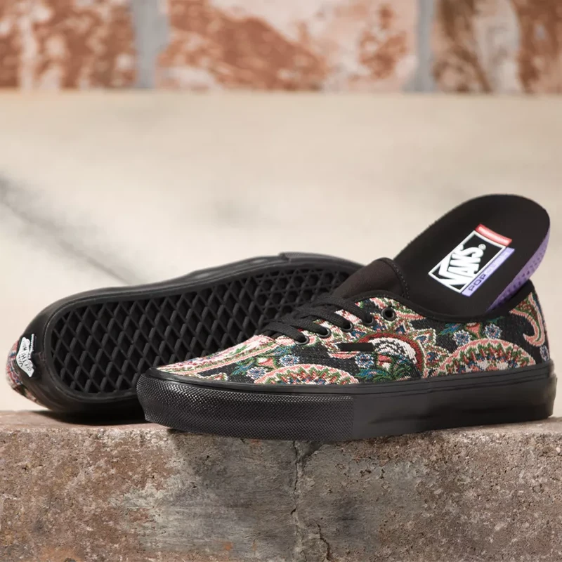 Vans Skate Authentic (Paisley) Black Shoe 5 Vans Skate Authentic (Paisley) Black Shoe