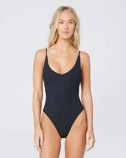 L*Space Pointelle Rib Gianna One Piece Swimsuit Womens 12 L*Space Pointelle Rib Gianna One Piece Swimsuit Womens