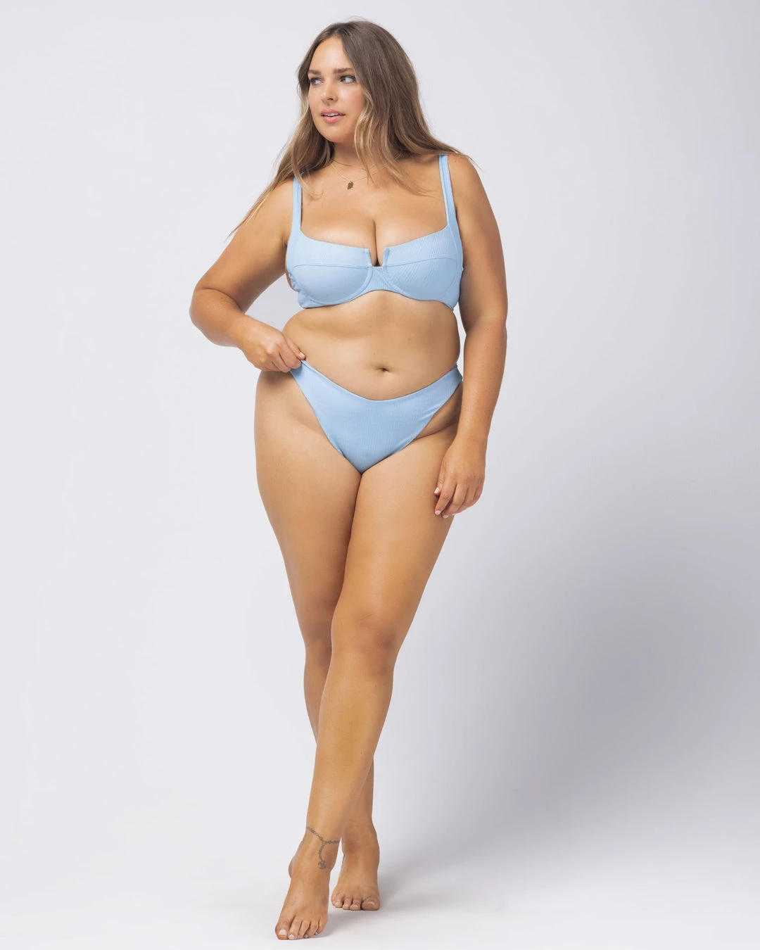 L*Space Pointelle Rib Cabana Bikini Bottom Womens 8 L*Space Pointelle Rib Cabana Bikini Bottom Womens