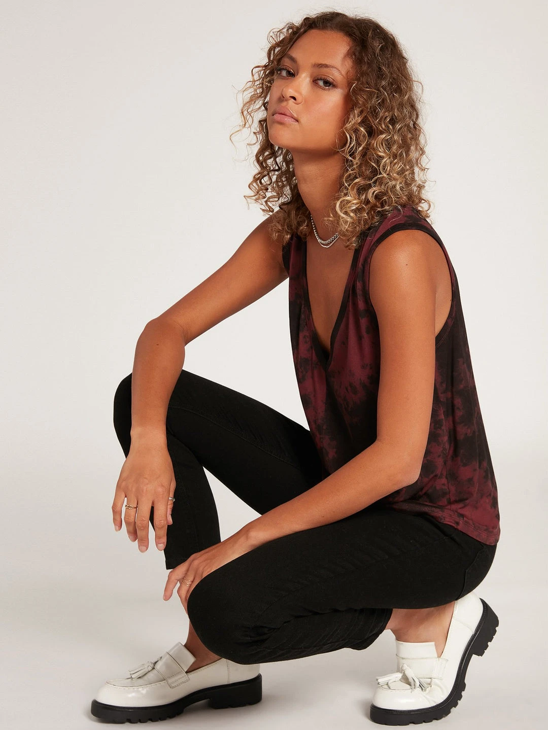 Volcom Easy Babe Tie Dye Tank Top (PS) Womens 6 Volcom Easy Babe Tie Dye Tank Top (PS) Womens