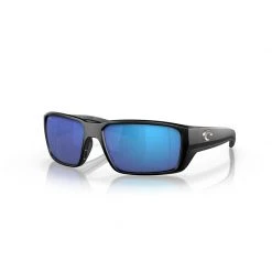 Costa Mens Fantail Pro Sunglasses (Matte Black/Blue Mirror - Polarized)