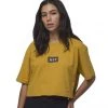 HUF Womens Women's Leopard Bar Logo S/S Crop Tee