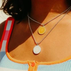 Get Back Supply Co. St. Christopher Surf Necklace- White/White Mens