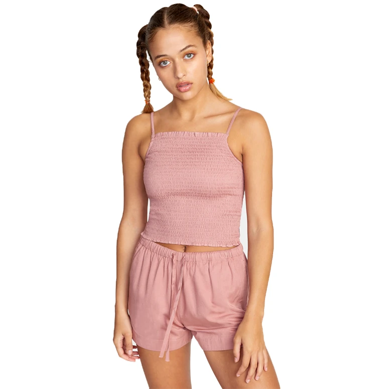 RVCA Revival Smocked Crop Top Womens 3 RVCA Revival Smocked Crop Top Womens