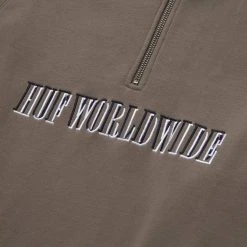 HUF Mens Shadow Serif 1/4-Zip Mockneck Fleece