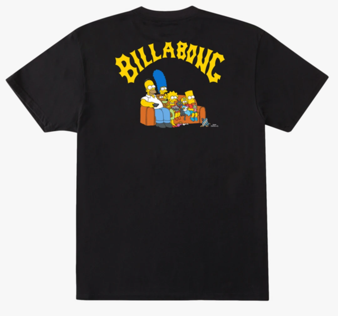 The Simpsons X Billabong Family Couch Organic Short Sleeve T-Shirt Mens 4 The Simpsons X Billabong Family Couch Organic Short Sleeve T-Shirt Mens