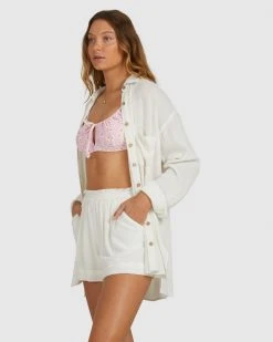 Billabong Womens In The Tide Striped Button-Down Shirt