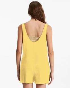 Billabong Fade Away Button-Up Knit Romper