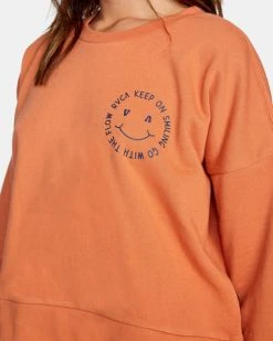 RVCA Keep Smiling Crewneck Sweatshirt Womens