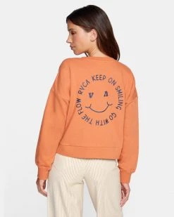 RVCA Keep Smiling Crewneck Sweatshirt Womens