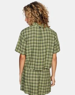 RVCA Jackson Button-Down S/S Top Womens