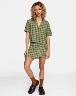 RVCA Jackson Button-Down S/S Top Womens