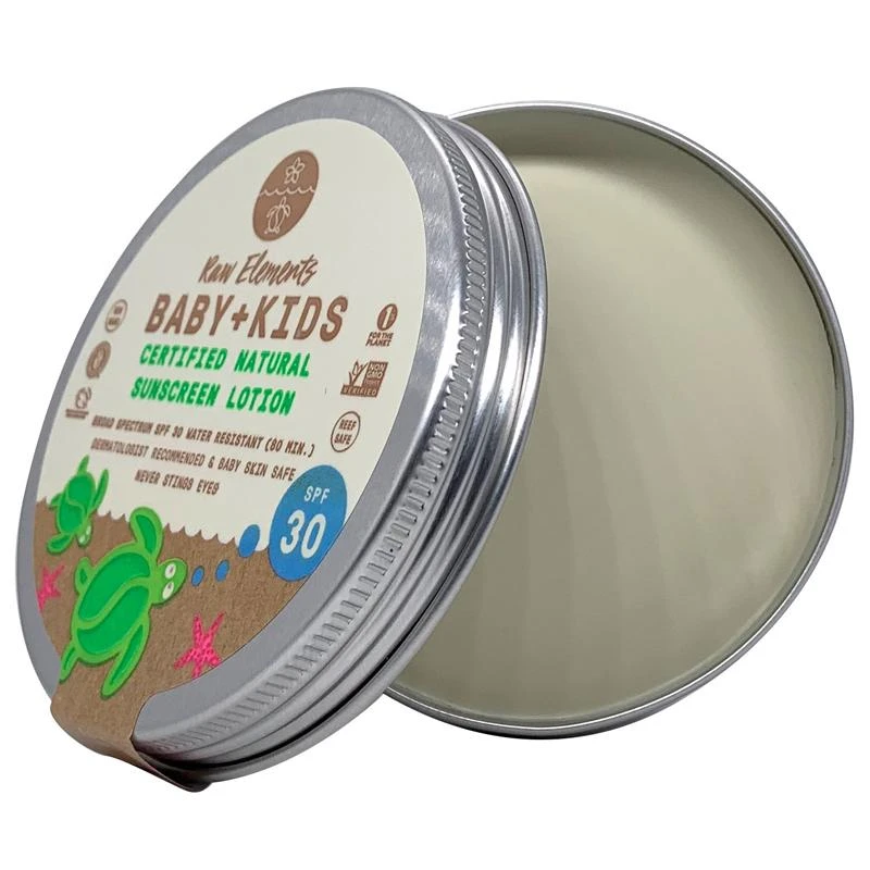 Raw Elements Baby Kids SPF 30 Tin Sunscreen Lotion 4 Raw Elements Baby Kids SPF 30 Tin Sunscreen Lotion