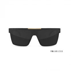 Heat Wave Quatro Sunglasses In Polarized Black & Gold Mens