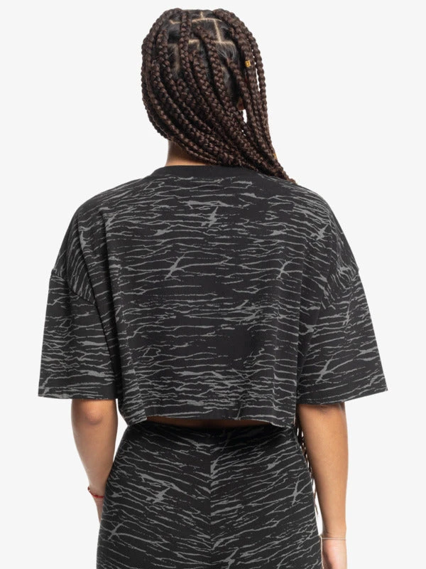 Womens Stranger Things X Quiksilver Upside Down Maxi Cropped S/S Tee 4 Womens Stranger Things X Quiksilver Upside Down Maxi Cropped S/S Tee