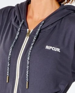 Rip Curl Run Swim Surf Zip Through Exercise Hoodie Womens