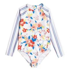 Roxy Girl's (8-14) Friendly Flower L/S One Piece Rashguard Kids