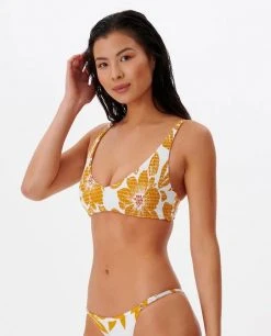 Rip Curl Azalea Shirred Long Line Tri Swim Top Womens