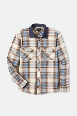 Brixton Mens Bowery Stretch L/S Crossover Flannel