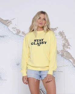 Salty Crew Women's Stay Glassy Sunshine Boyfriend Crewneck Sweatshirt