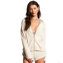 Volcom Womens Lil Zip Fleece Zip-Up Hoodie (PS)