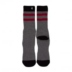 Jack's Surfboards Mens Socks-Black/Grey/Burgundy