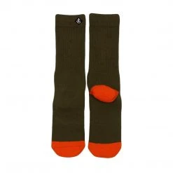 Jack's Surfboards Mens Socks-Military Green/Orange