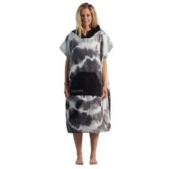 Nomadix Mens Tie Dye Black And White Changing Poncho