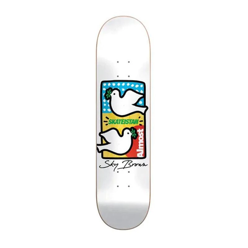 Almost Sky Brown Skateistan Double Doves 7.75" Deck 4 Almost Sky Brown Skateistan Double Doves 7.75" Deck