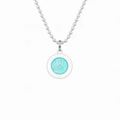 Get Back Supply Co. St. Christopher Surf Necklace- Aqua/White Mens