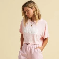 Billabong Womens The Salty Blonde Just Beachin Cropped Tee