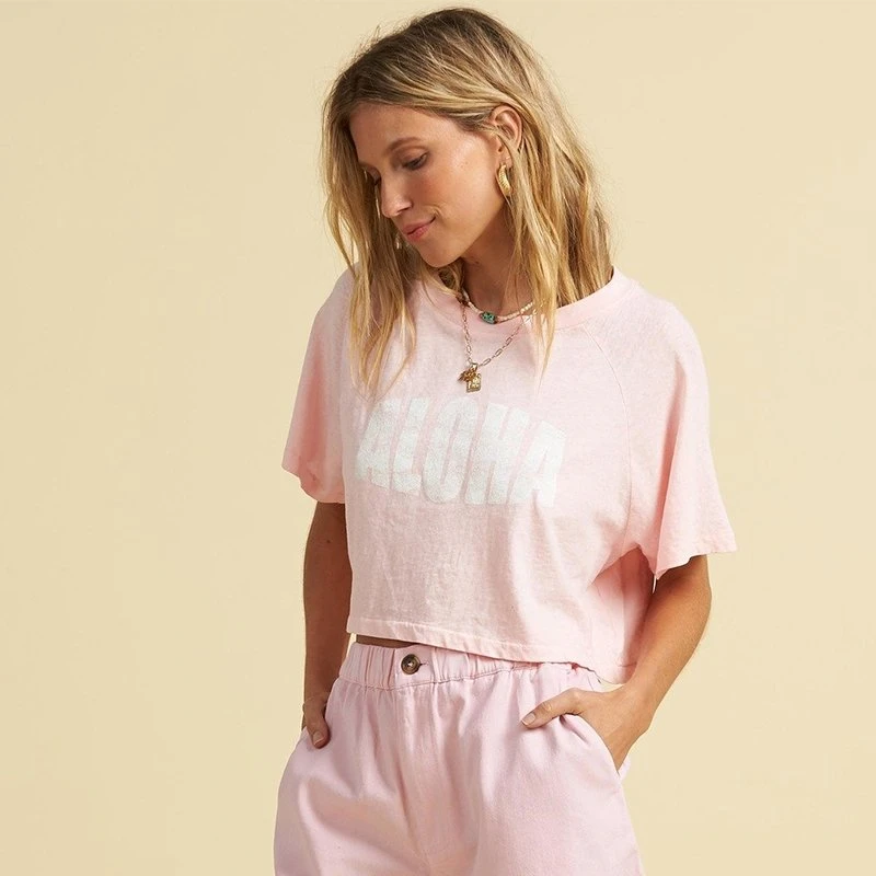 Billabong Womens The Salty Blonde Just Beachin Cropped Tee 4 Billabong Womens The Salty Blonde Just Beachin Cropped Tee