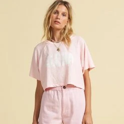 Billabong Womens The Salty Blonde Just Beachin Cropped Tee