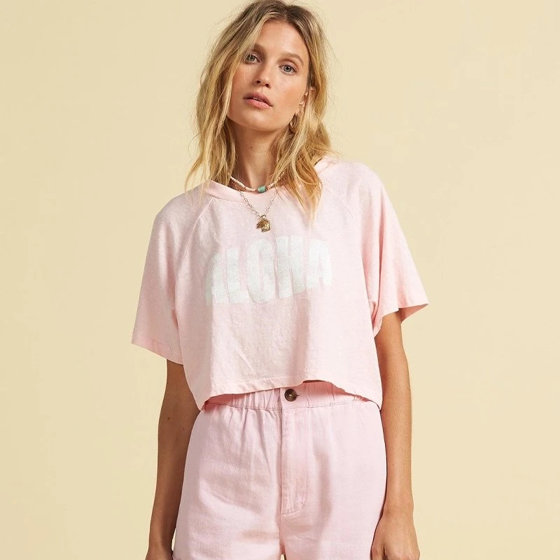 Billabong Womens The Salty Blonde Just Beachin Cropped Tee 3 Billabong Womens The Salty Blonde Just Beachin Cropped Tee