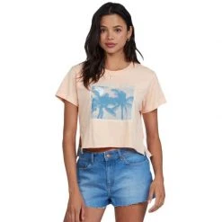 Roxy Two Palms Cropped S/S T-Shirt Womens