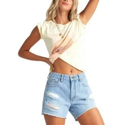 Billabong Womens How Bout That Indigo Denim Shorts